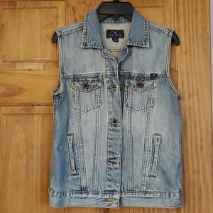 Blue denim vest